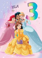 Disney prinsessenkaart verjaardag 3 jaar